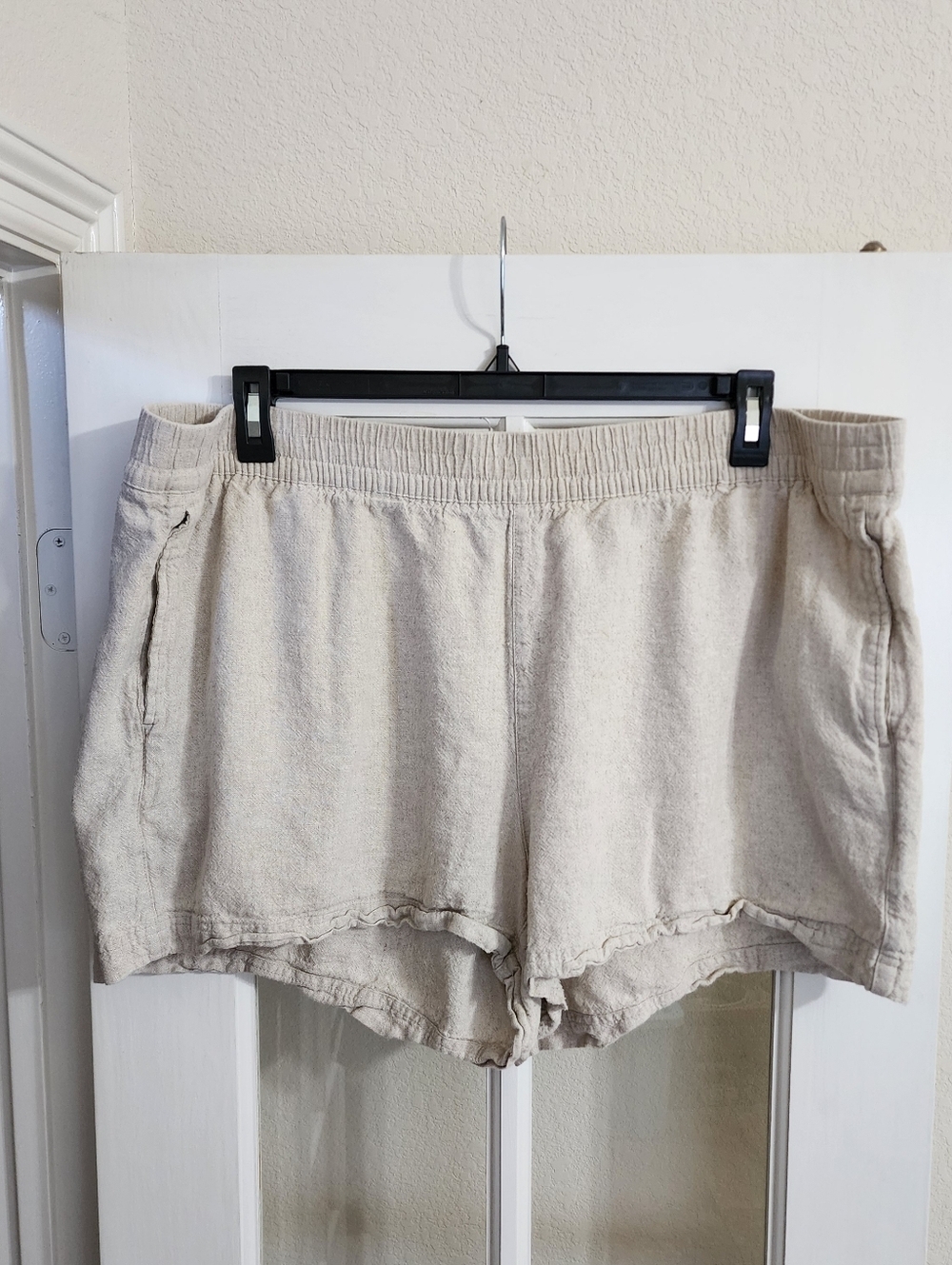 Old Navy Linen Blend Shorts XXL Flax Elastic Waist Casual Beach Pull On